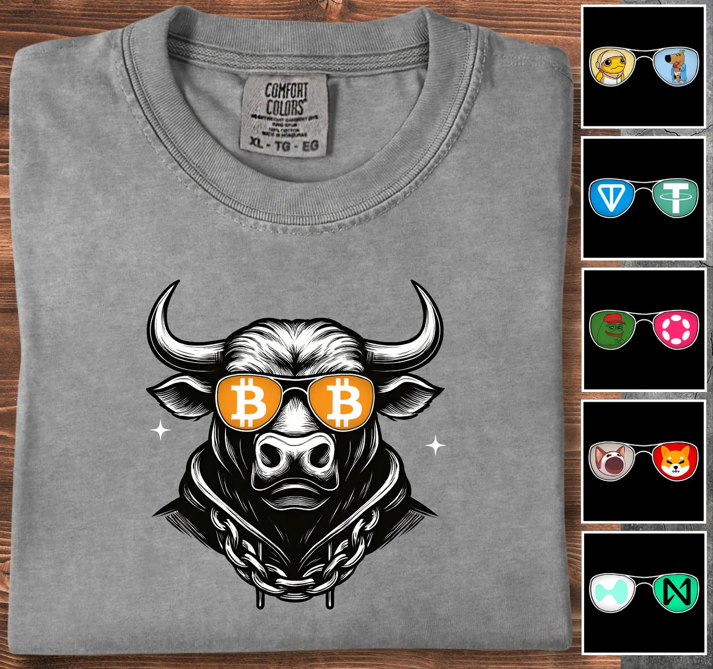 Crypto Bull - Customizable T-Shirt Grey T-Shirt crypto-vibes.com