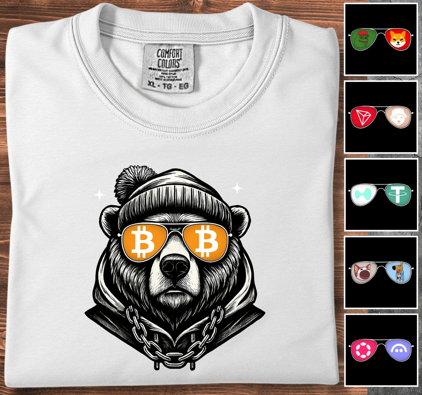 Crypto Bear - Customizable T-Shirt White T-Shirt crypto-vibes.com