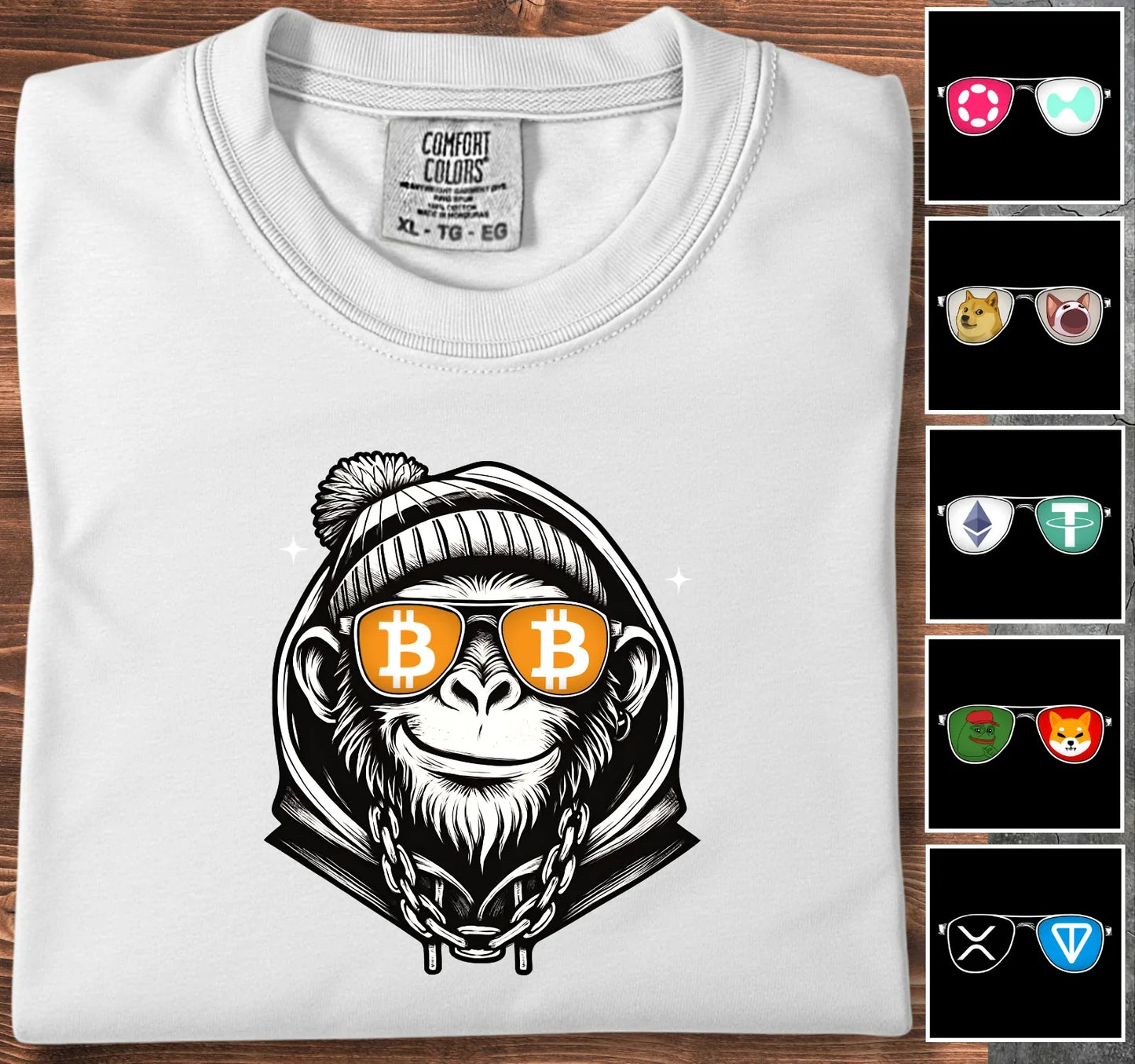 Crypto Monkey - Customizable T-Shirt White T-Shirt crypto-vibes.com