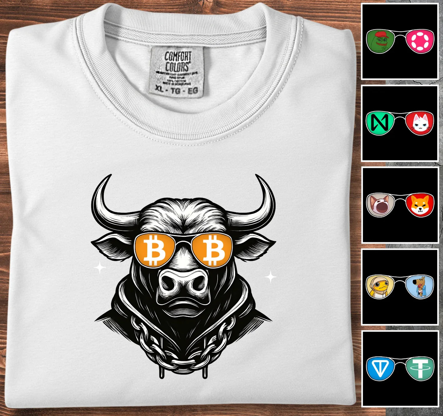 Crypto Bull - Customizable T-Shirt White T-Shirt crypto-vibes.com
