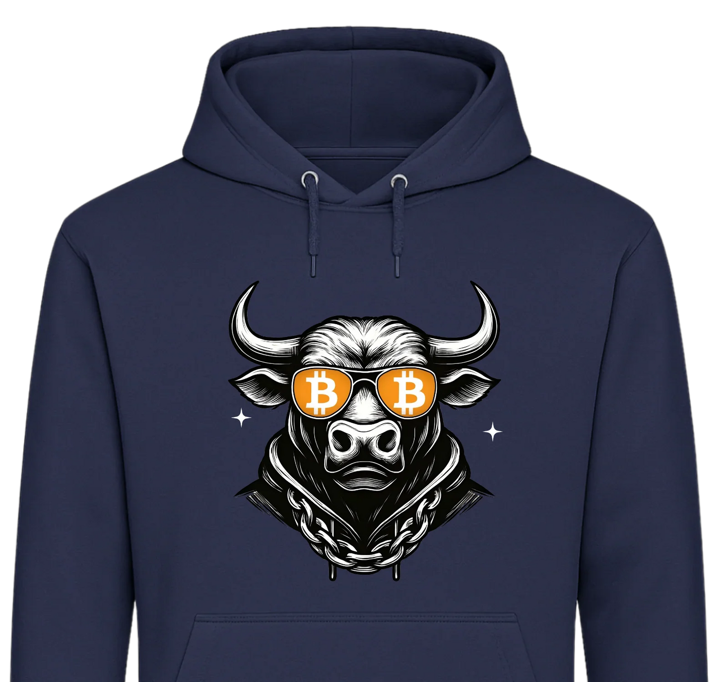 Crypto Bull - Customizable Hoodie Navy Hoodie crypto-vibes.com