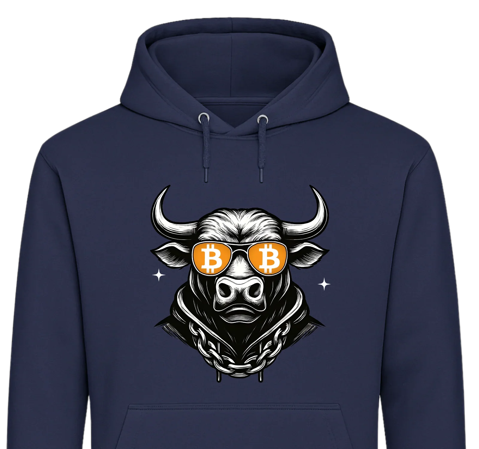 Crypto Bull - Customizable Hoodie Navy Hoodie crypto-vibes.com
