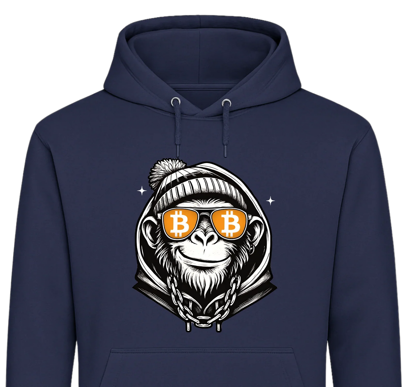 Crypto Monkey - Customizable Hoodie Navy Hoodie crypto-vibes.com