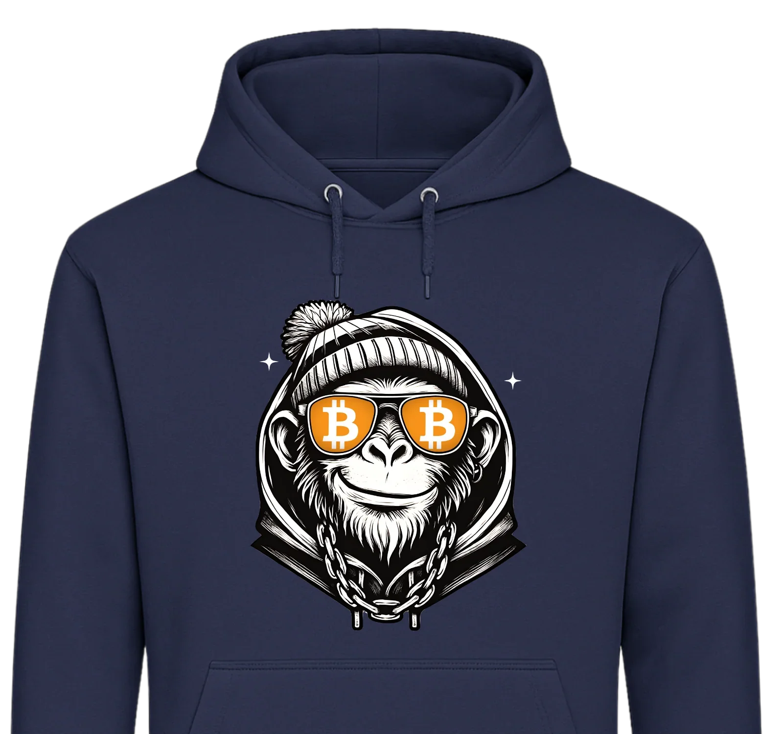 Crypto Monkey - Customizable Hoodie Navy Hoodie crypto-vibes.com