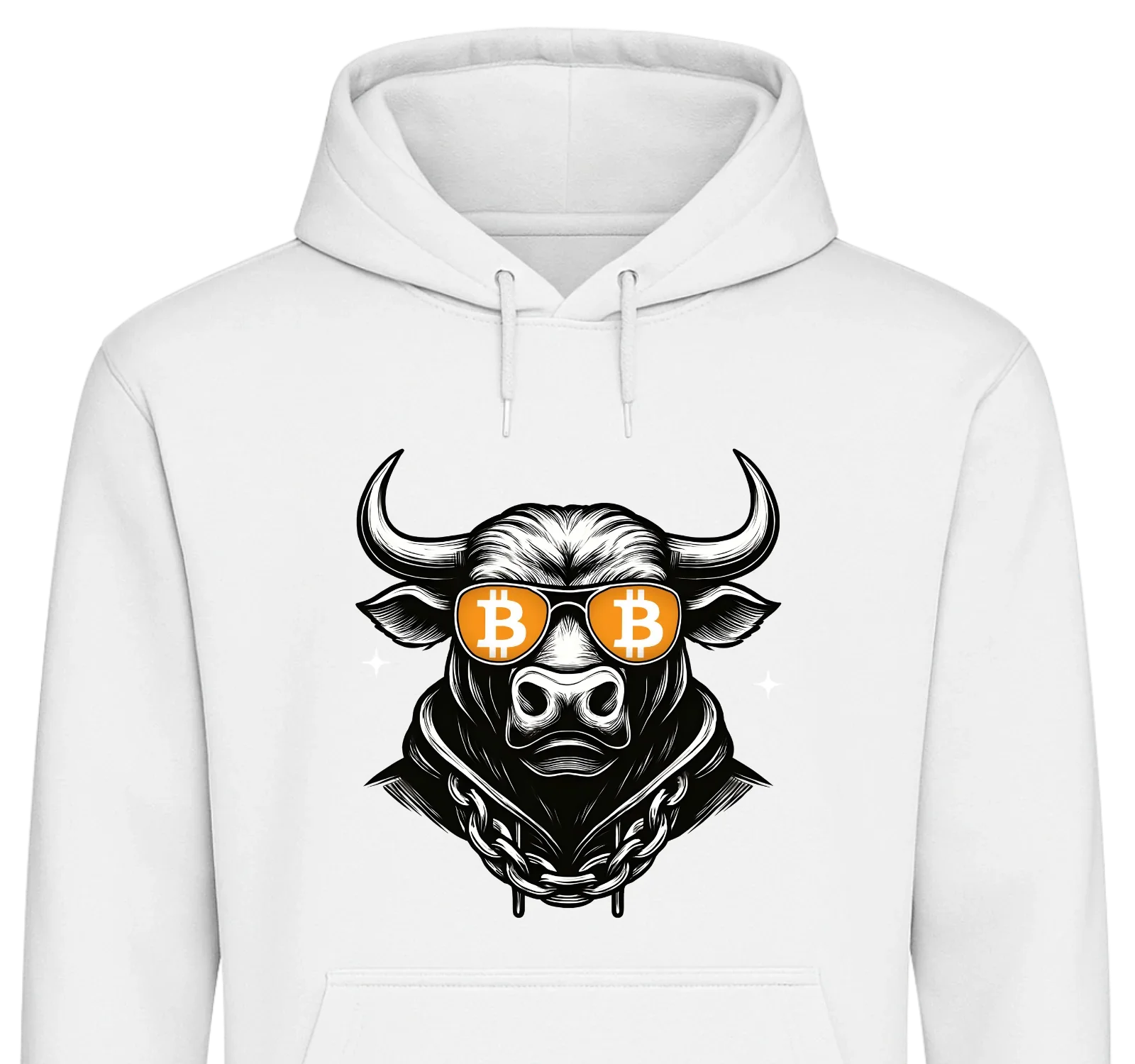 Crypto Bull - Customizable Hoodie White Hoodie crypto-vibes.com