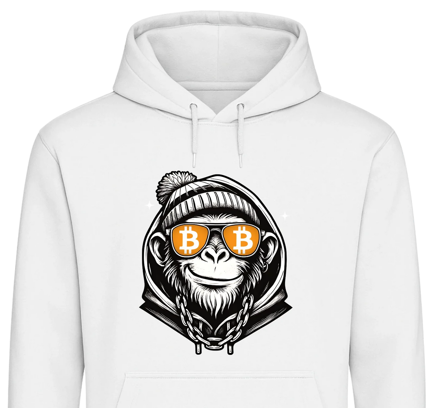 Crypto Monkey - Customizable Hoodie White Hoodie crypto-vibes.com