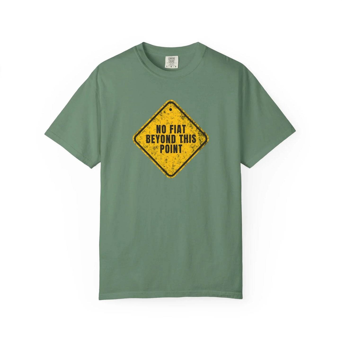 No Fiat Beyond This Point - T-Shirt Light Green T-Shirt crypto-vibes.com