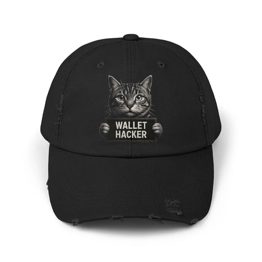 Wallet Hacker Cat - Cap Black One size Hats crypto-vibes.com