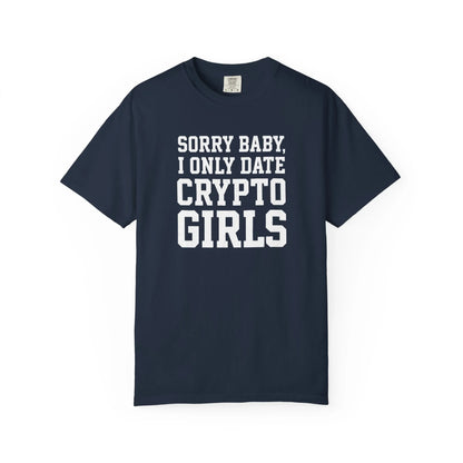Only Date Crypto Girls - T-Shirt Navy T-Shirt crypto-vibes.com