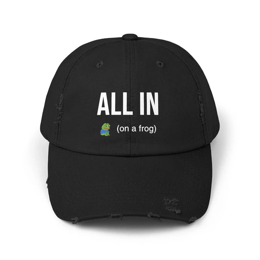 ALL IN On a Frog - Cap Black One size Hats crypto-vibes.com
