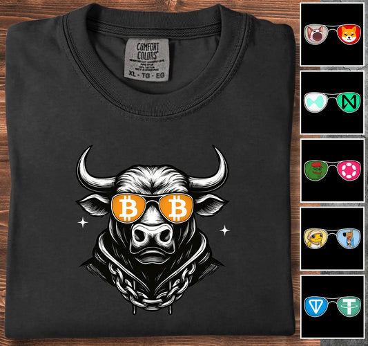Crypto Bull - Customizable T-Shirt Black T-Shirt crypto-vibes.com