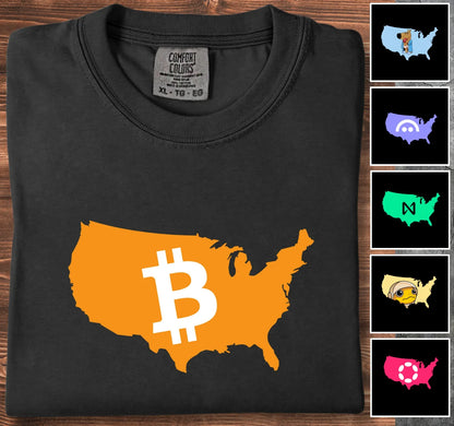 Crypto US contour - Customizable T-Shirt Black T-Shirt crypto-vibes.com