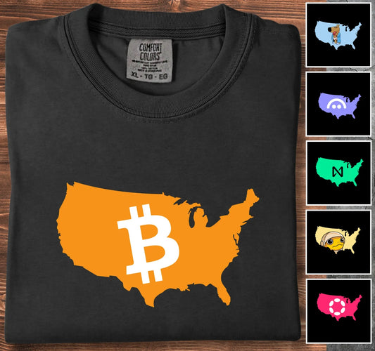 Crypto US contour - Customizable T-Shirt Black T-Shirt crypto-vibes.com