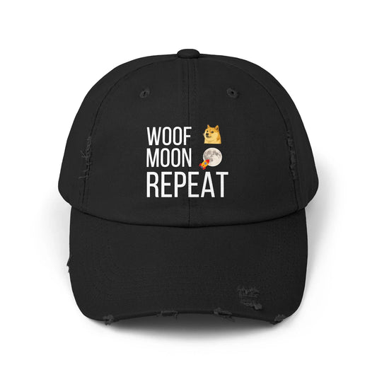 Woof Moon Repeat - Cap Black One size Hats crypto-vibes.com