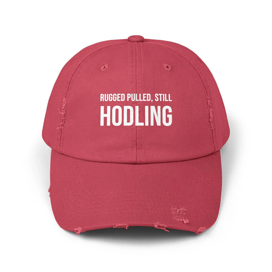 Rugged Pulled Still HODLing - Cap Dashing Red One size Hats crypto-vibes.com
