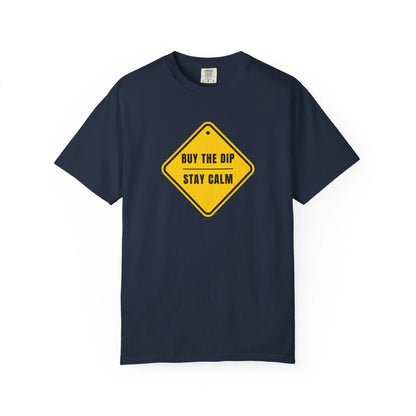 Buy the Dip Caution Sign - T-Shirt Navy T-Shirt crypto-vibes.com
