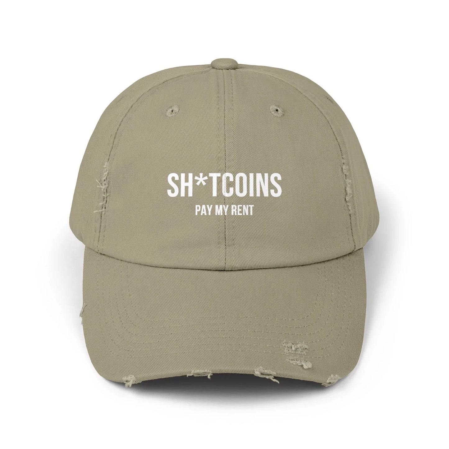 Shitcoins Pay My Rent - Cap Light Olive One size Hats crypto-vibes.com