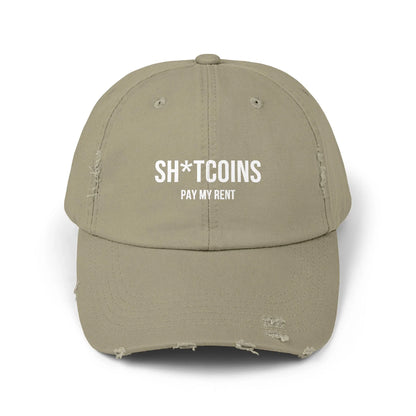 Shitcoins Pay My Rent - Cap Light Olive One size Hats crypto-vibes.com