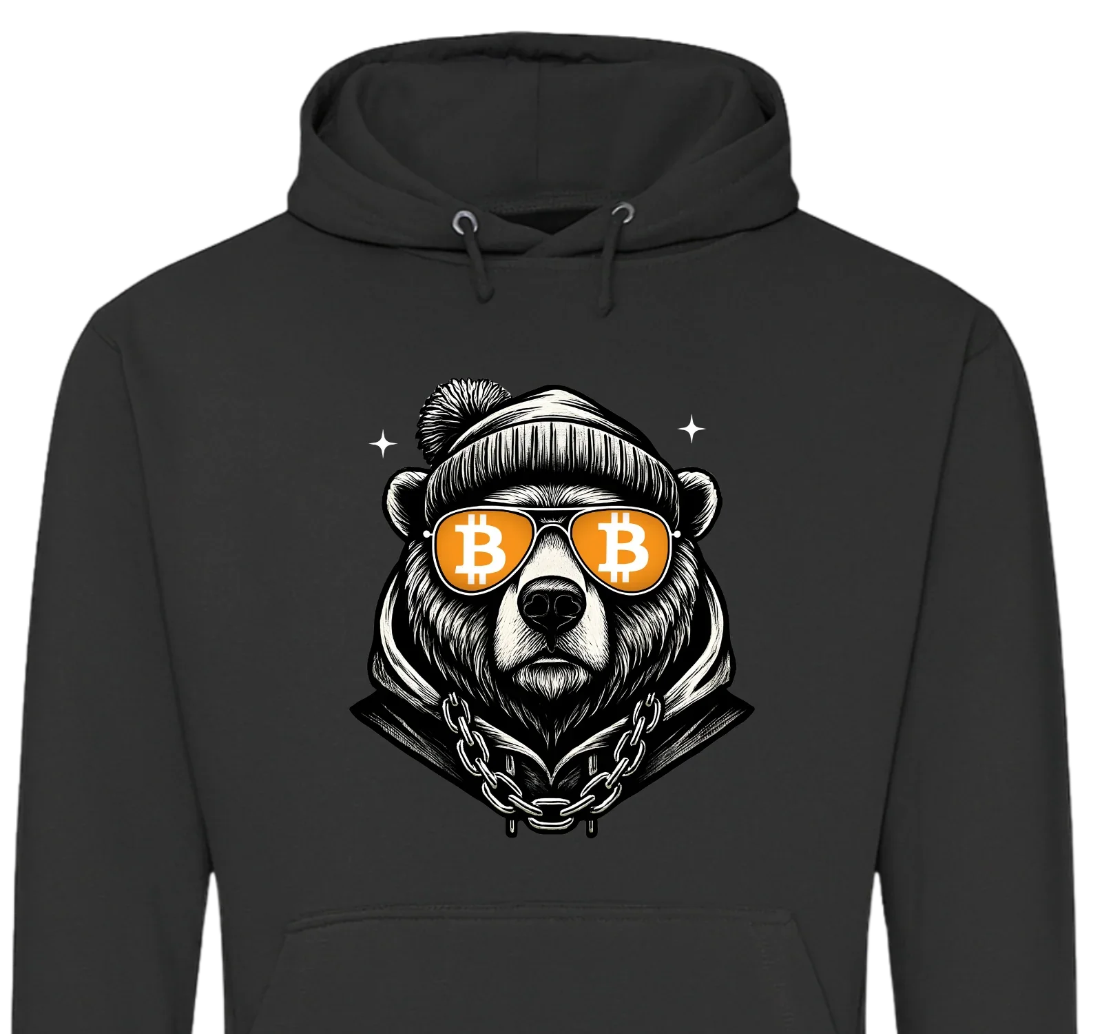 Crypto Bear - Customizable Hoodie Black Hoodie crypto-vibes.com