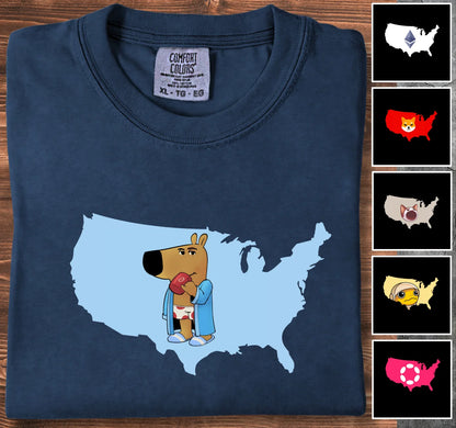 Crypto US contour - Customizable T-Shirt Navy T-Shirt crypto-vibes.com