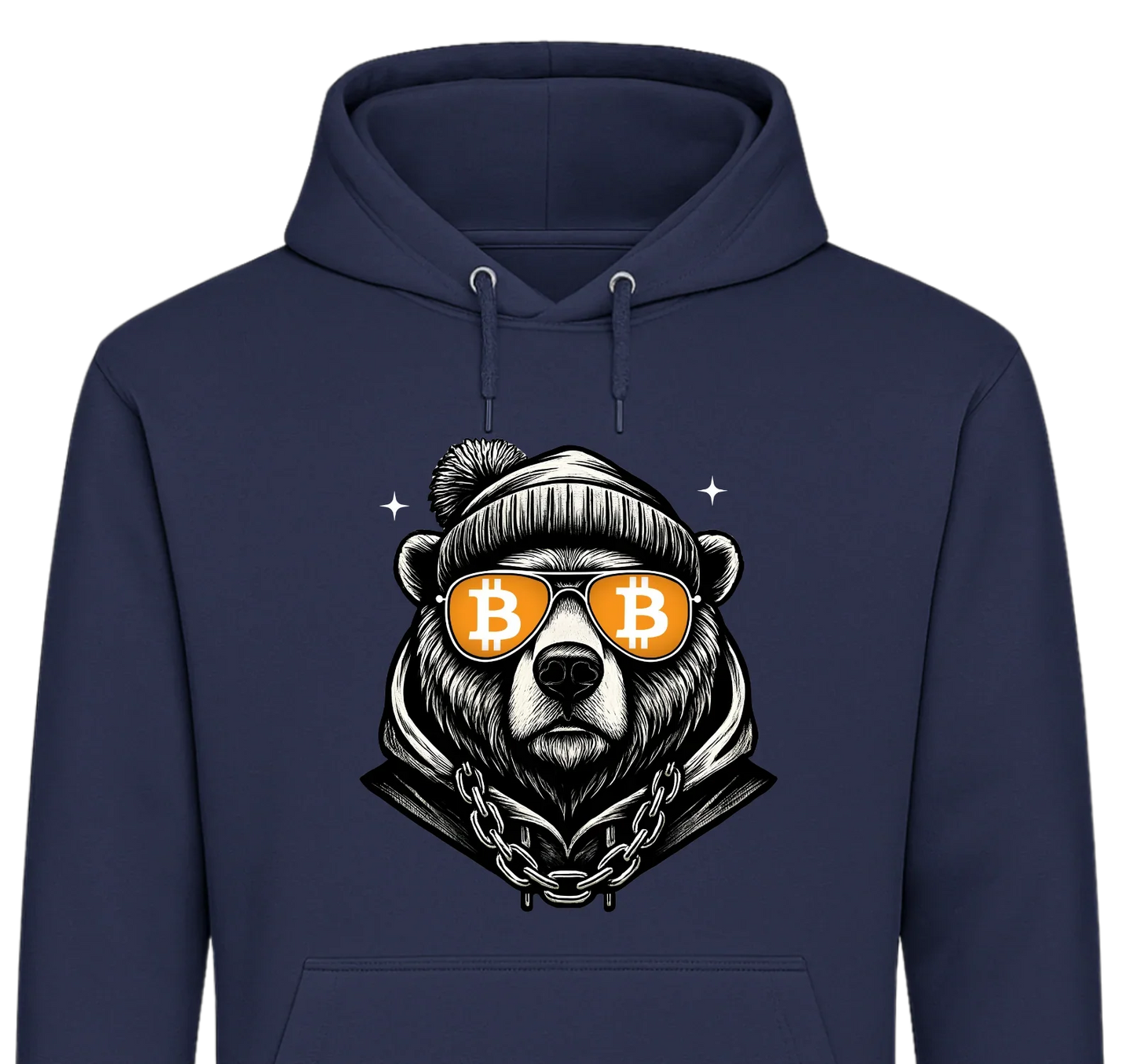 Crypto Bear - Customizable Hoodie Navy Hoodie crypto-vibes.com