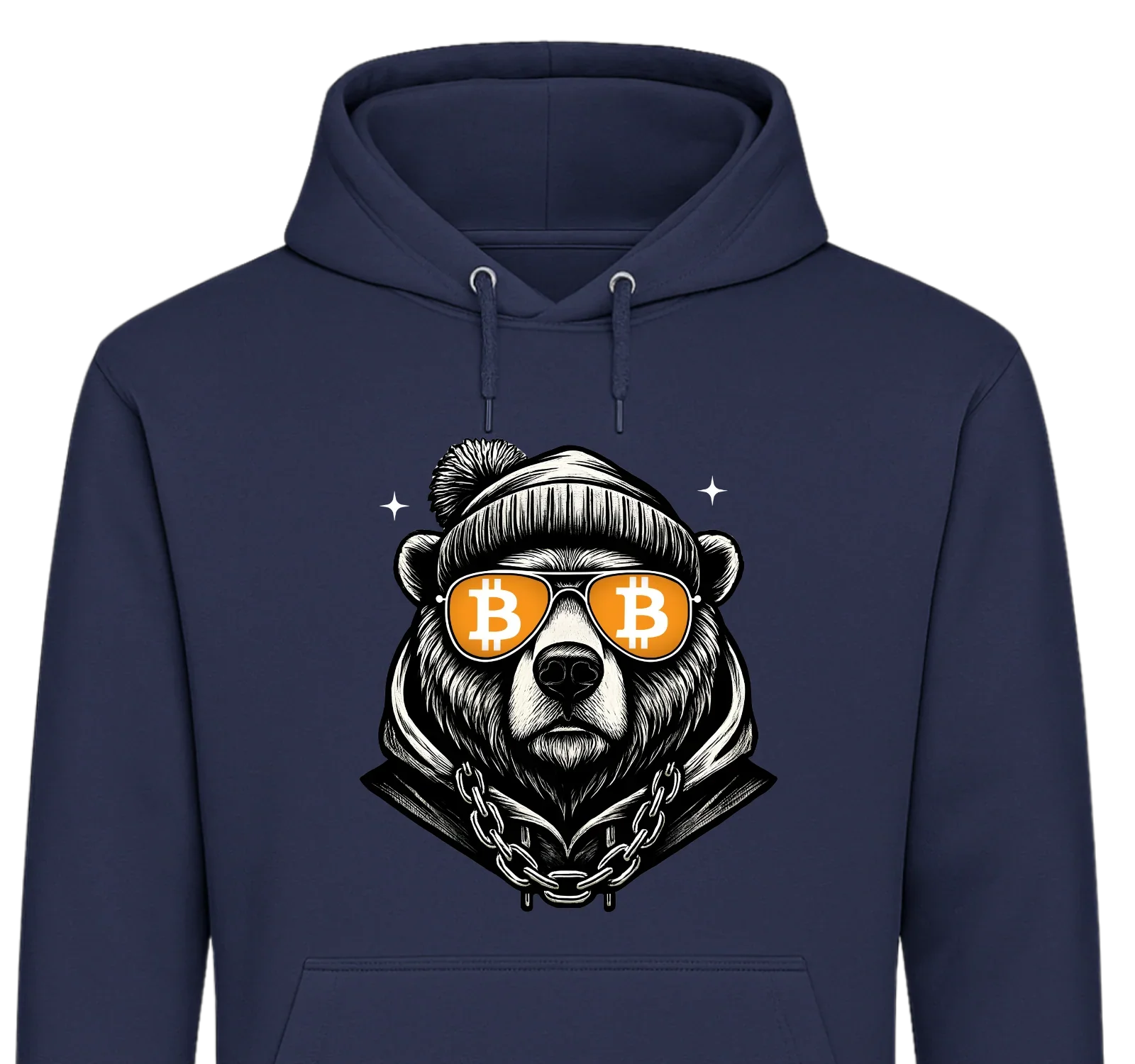 Crypto Bear - Customizable Hoodie Navy Hoodie crypto-vibes.com
