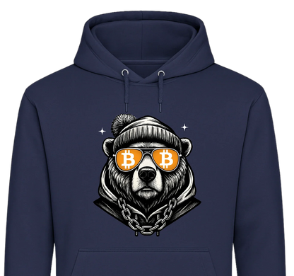 Crypto Bear - Customizable Hoodie Navy Hoodie crypto-vibes.com