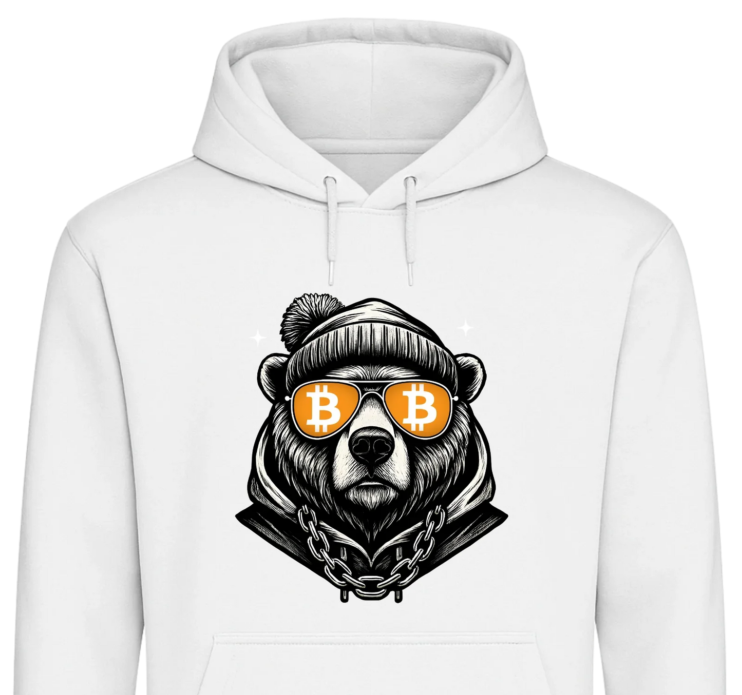Crypto Bear - Customizable Hoodie White Hoodie crypto-vibes.com