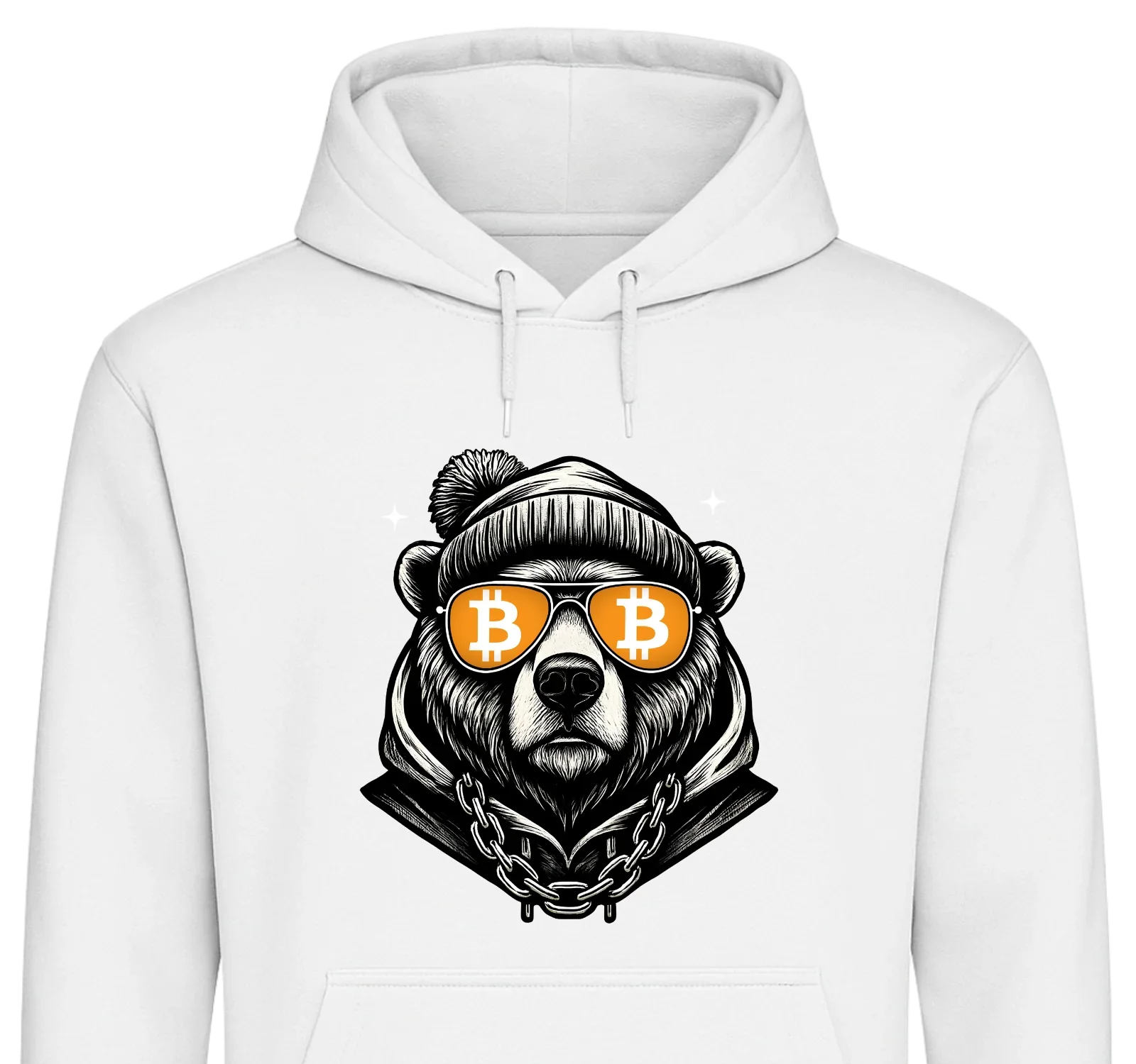 Crypto Bear - Customizable Hoodie White Hoodie crypto-vibes.com